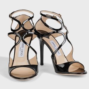 Jimmy Choo Lang Patent Strappy Sandals (size 39)